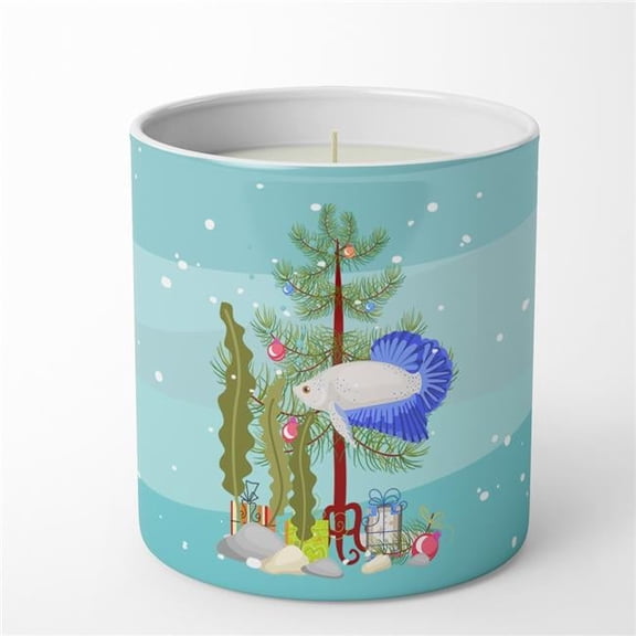 Carolines Treasures CK4531CDL 3.75 x 3.25 in. Unisex Plakat Betta Merry Christmas 10 oz Decorative Soy Candle