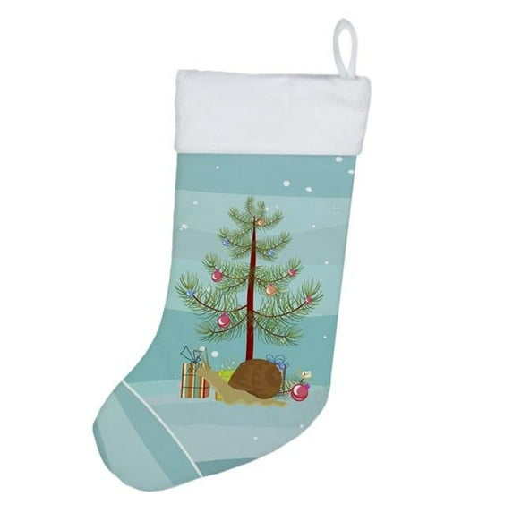 Garden Snail Merry Christmas Christmas Stocking 13.5 in x 18 in