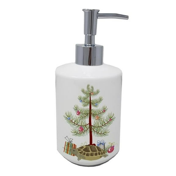 Carolines Treasures CK4542SOAP 7 x 3.5 in. Unisex Turtle Merry Christmas Ceramic Soap Dispenser