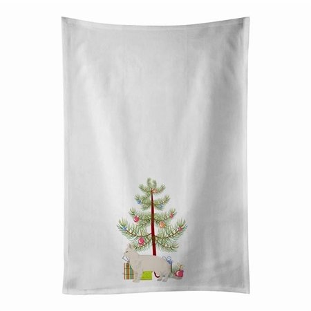 Carolines Treasures CK4555WTKT 28 x 19 in. Unisex American Shorthair No.2 Cat Merry Christmas White Dish Towels Kitchen Towel - Set of 2