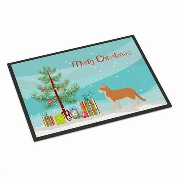 Carolines Treasures CK4559JMAT 24 x 36 in. Goddess Giant No.2 Cat Merry Christmas Indoor or Outdoor Mat