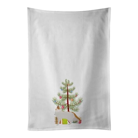 Carolines Treasures CK4560WTKT 28 x 19 in. Unisex Arabian Mau Cat Merry Christmas White Dish Towels Kitchen Towel - Set of 2