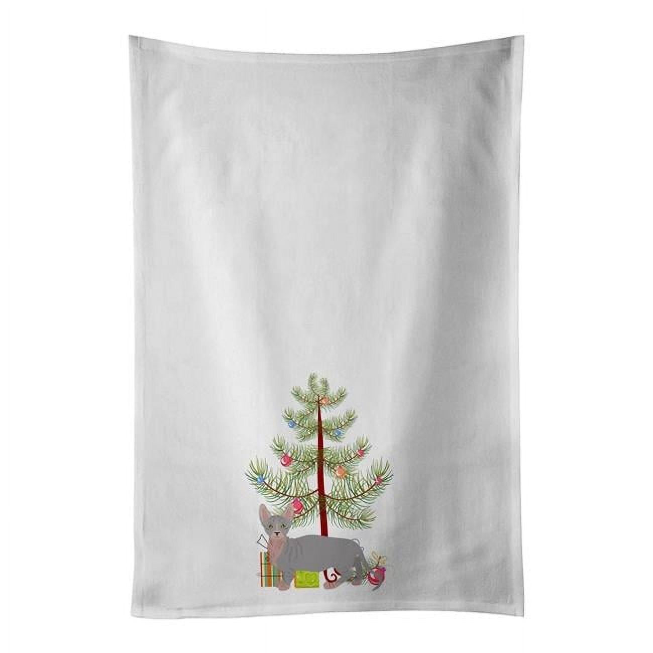Carolines Treasures CK4566WTKT 28 x 19 in. Unisex Bambino No.1 Cat Merry Christmas White Dish Towels Kitchen Towel - Set of 2