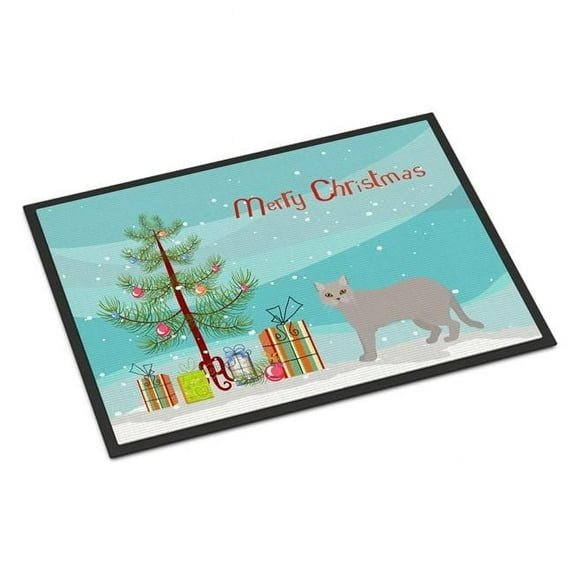 Carolines Treasures CK4573MAT 18 x 27 in. British Semi Longhair Cat Merry Christmas Indoor or Outdoor Mat