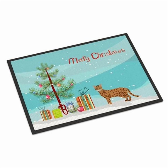 Carolines Treasures CK4586JMAT 24 x 36 in. Cheetoh No.1 Cat Merry Christmas Indoor or Outdoor Mat