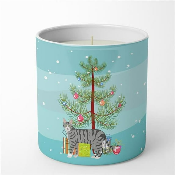 Carolines Treasures CK4607CDL 3.75 x 3.25 in. Unisex Dragon Li No.1 Cat Merry Christmas 10 oz Decorative Soy Candle