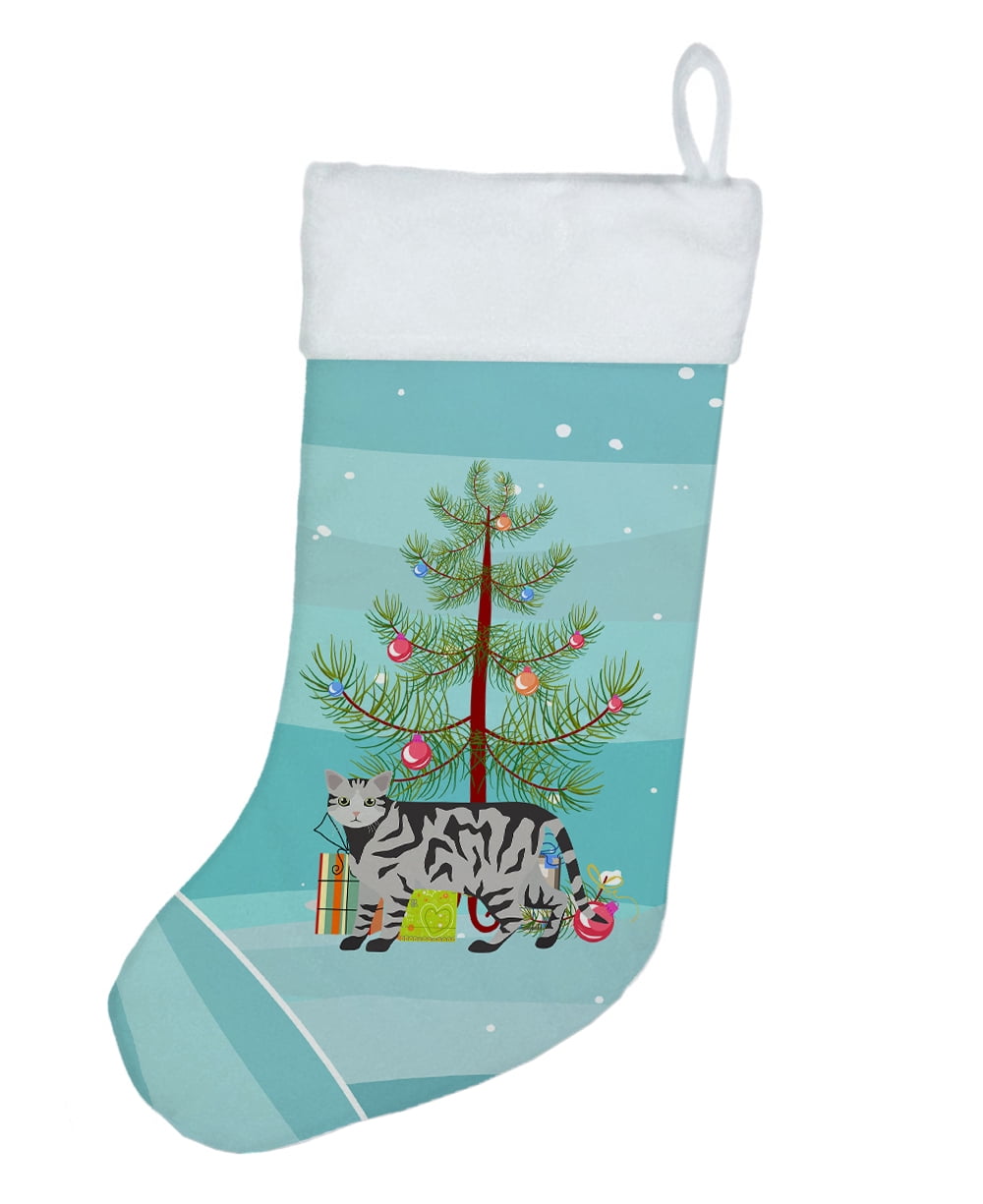 European Shorthair #2 Cat Merry Christmas Christmas Stocking 13.5 in x 18 in