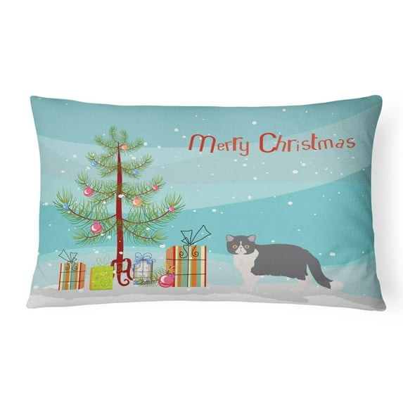 Carolines Treasures CK4621PW1216 Exotic Shorthair 2 Cat Merry Christmas Canvas Fabric Decorative Pillow, 12H x16W,