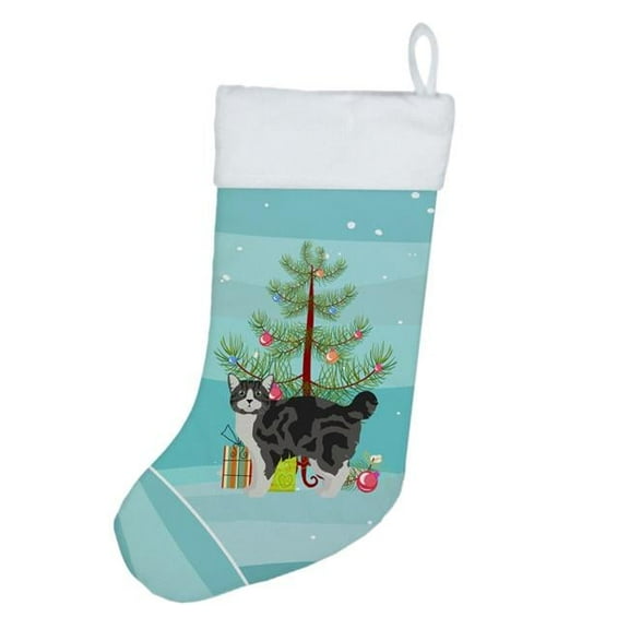 Manx #1 Cat Merry Christmas Christmas Stocking 13.5 in x 18 in