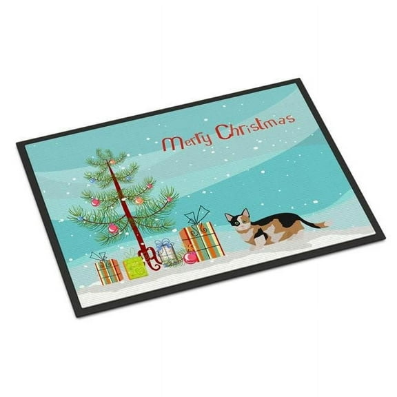 Carolines Treasures CK4656JMAT 24 x 36 in. Munchkin Cat Merry Christmas Indoor or Outdoor Mat