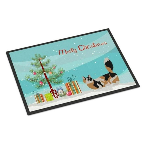 Carolines Treasures CK4658JMAT 24 x 36 in. Munchkin No.3 Cat Merry Christmas Indoor or Outdoor Mat