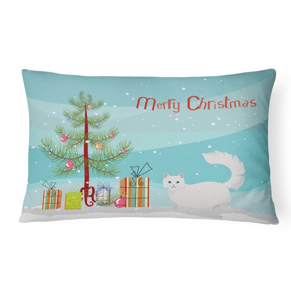 Carolines Treasures CK4659PW1216 Napoleon 1 Cat Merry Christmas Canvas Fabric Decorative Pillow, 12H x16W, multicolor