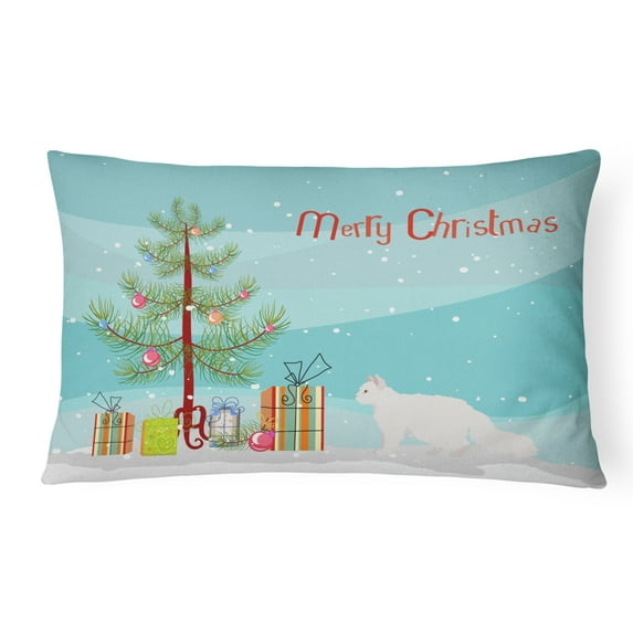 Carolines Treasures CK4669PW1216 Oregon Rex 2 Cat Merry Christmas Canvas Fabric Decorative Pillow, 12H x16W, multicolor