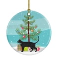 thumbnail image 1 of Pantherette Cat Merry Christmas Ceramic Ornament 2.8 in x 2.8 in, 1 of 3