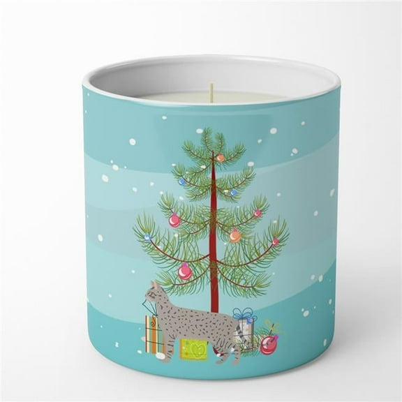 Carolines Treasures CK4700CDL 3.75 x 3.25 in. Unisex Safari No.2 Cat Merry Christmas 10 oz Decorative Soy Candle