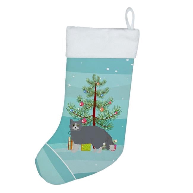 Selkirk Rex #1 Cat Merry Christmas Christmas Stocking 13.5 in x 18 in