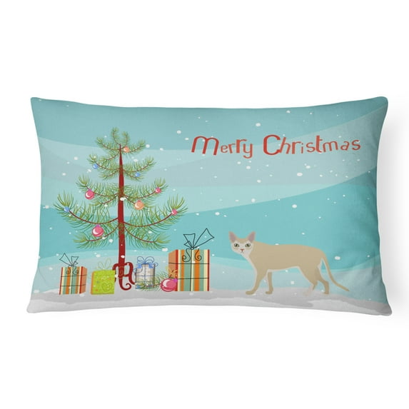 Carolines Treasures CK4716PW1216 Singapura Cat Merry Christmas Canvas Fabric Decorative Pillow, 12H x16W, multicolor
