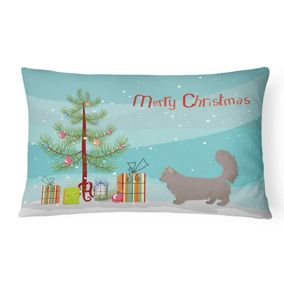 Carolines Treasures CK4718PW1216 Skookum 2 Cat Merry Christmas Canvas Fabric Decorative Pillow, 12H x16W, multicolor