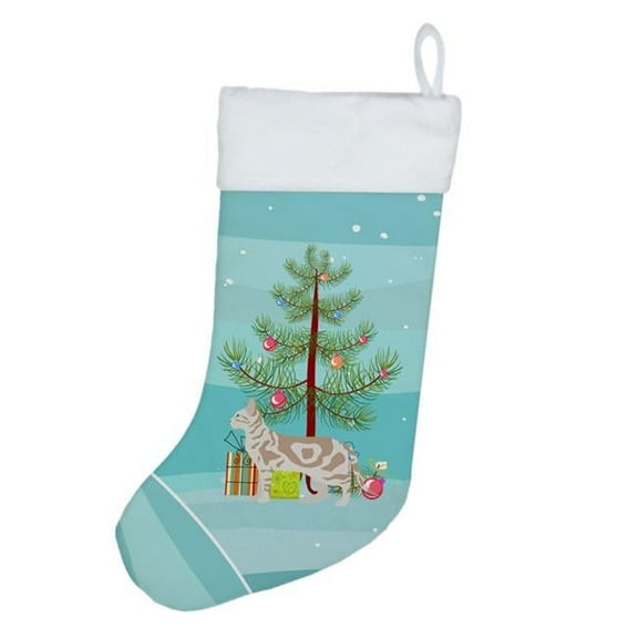 Sokoke #2 Cat Merry Christmas Christmas Stocking 13.5 in x 18 in