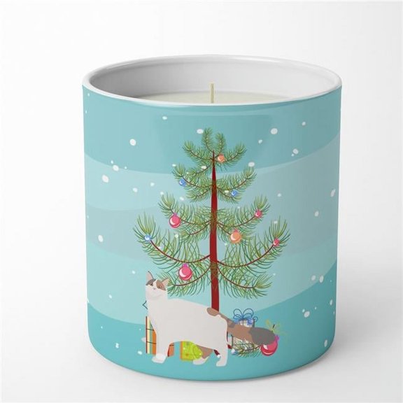 Carolines Treasures CK4734CDL 3.75 x 3.25 in. Unisex Turkish Van No.2 Cat Merry Christmas 10 oz Decorative Soy Candle