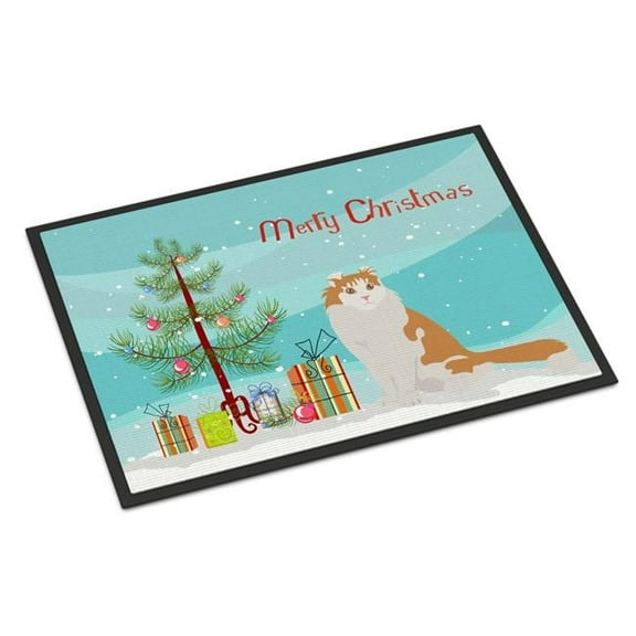Carolines Treasures CK4741MAT 18 x 27 in. American Curl Cat Merry Christmas Indoor or Outdoor Mat