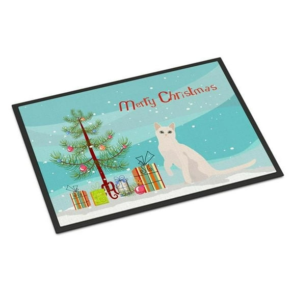 Carolines Treasures CK4755MAT 18 x 27 in. Burmilla No.1 Cat Merry Christmas Indoor or Outdoor Mat
