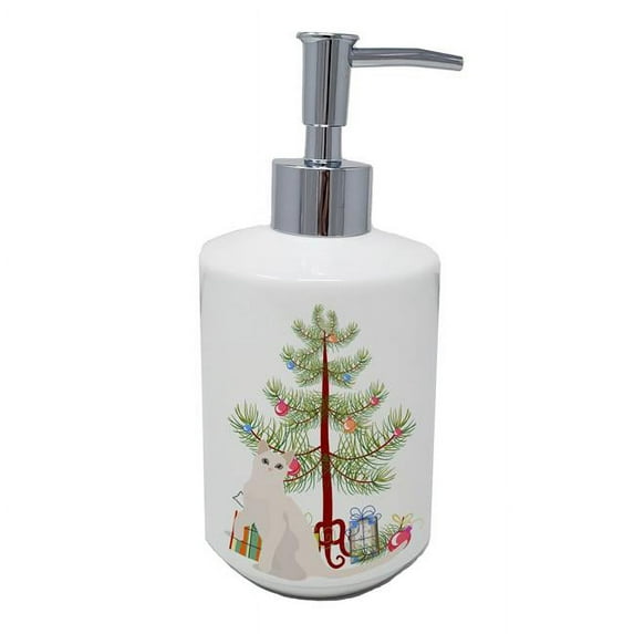 Carolines Treasures CK4755SOAP 7 x 3.5 in. Unisex Burmilla No.1 Cat Merry Christmas Ceramic Soap Dispenser