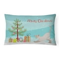 thumbnail image 1 of Carolines Treasures CK4804PW1216 Thai Lilac Cat Merry Christmas Canvas Fabric Decorative Pillow, 12H x16W, multicolor, 1 of 4