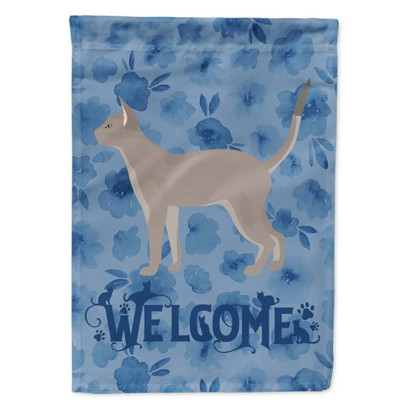 Carolines Treasures CK4813GF Blue Abyssinian Cat Welcome Flag Garden Size Small multicolor
