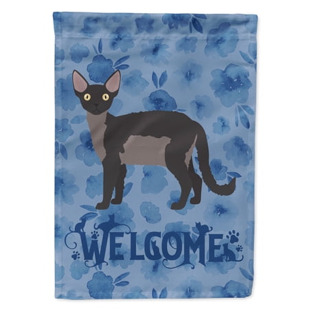 Carolines Treasures CK4867GF Devon Rex Cat Welcome Flag Garden Size Small multicolor