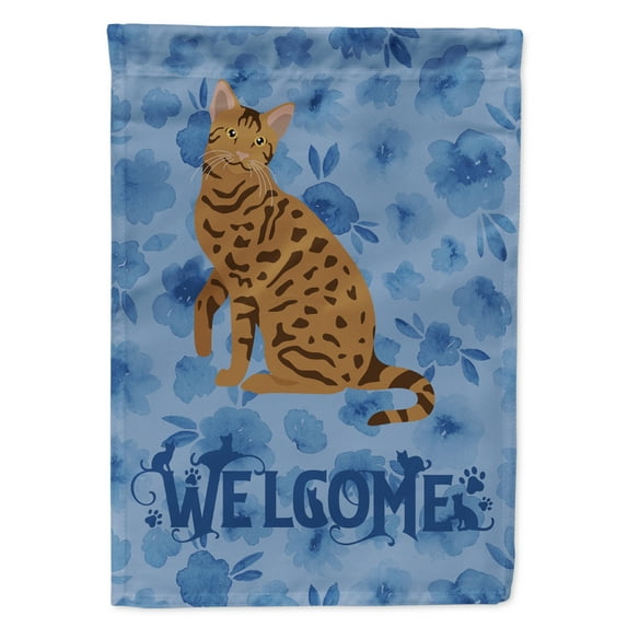 Carolines Treasures CK5046CHF Ocicat 2 Cat Welcome Flag Canvas House Size Large multicolor