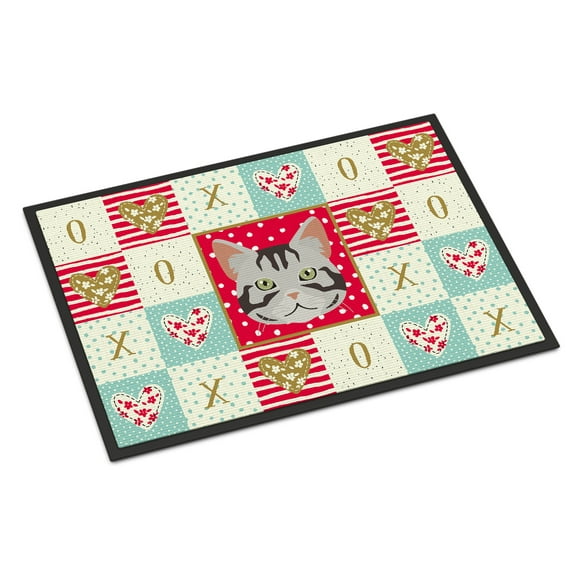 Carolines Treasures CK5082JMAT American Shorthair Cat Love Door Mat Indoor Rug or Outdoor Welcome Mat 24x36 Doormat 36"L