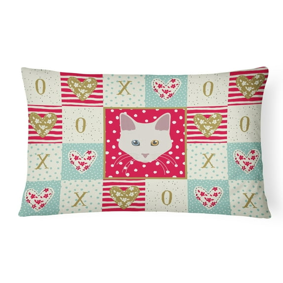 Carolines Treasures CK5084PW1216 Aphrodite Giant Cat Love Canvas Fabric Decorative Pillow, Red, 12H x16W, multicolor