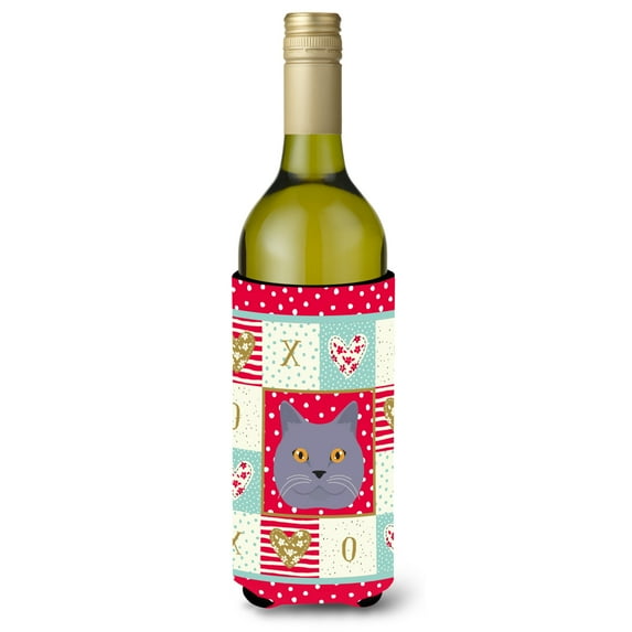 Carolines Treasures CK5095LITERK British Shorthair Cat Love Wine Bottle Hugger Wine Bottle multicolor
