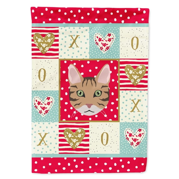 Carolines Treasures CK5098GF California Spangled Cat Love Flag Garden Size Small multicolor