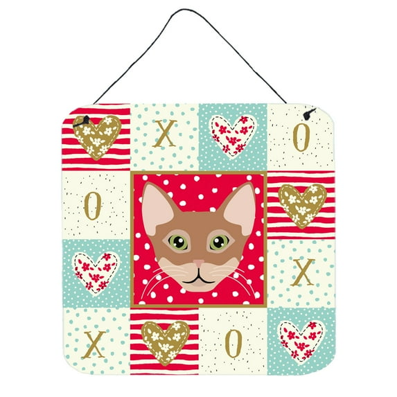 Carolines Treasures CK5101DS66 Chausie Cat Love Wall or Door Hanging Prints Red 6HX6W multicolor