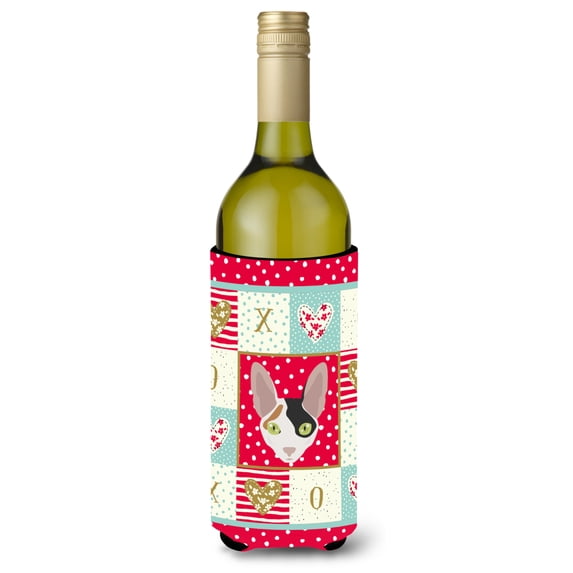 Carolines Treasures CK5107LITERK Cornish Rex Cat Love Wine Bottle Hugger Wine Bottle multicolor