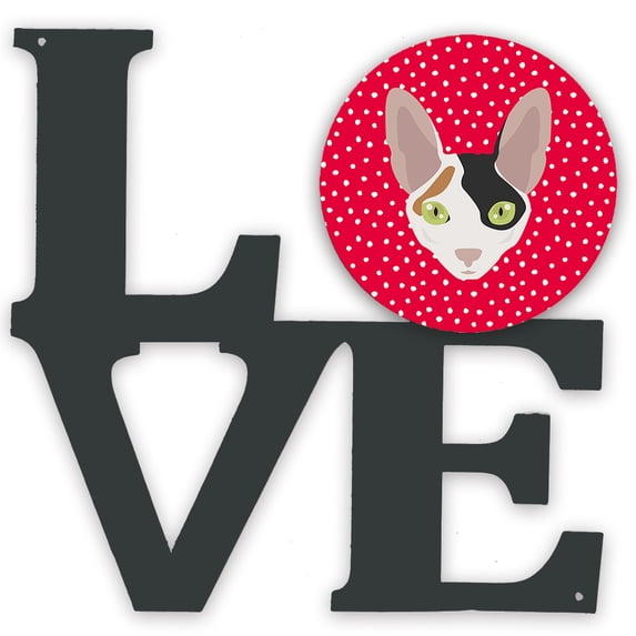 Carolines Treasures CK5107WALV Cornish Rex Cat Love Metal Wall Artwork LOVE Red 12X12 multicolor