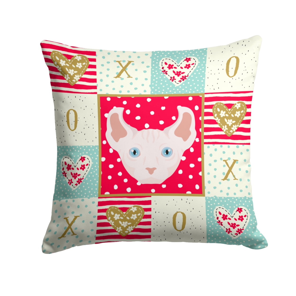 Carolines Treasures CK5113PW1414 Dwelf Cat Love Fabric Decorative Pillow 14Hx14W multicolor