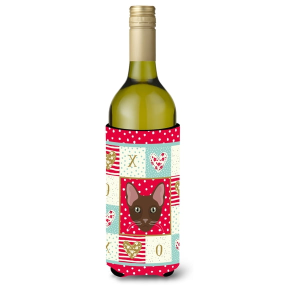 Carolines Treasures CK5120LITERK Havana Brown Cat Love Wine Bottle Hugger Wine Bottle multicolor