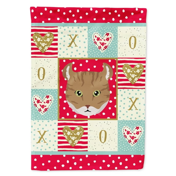 Carolines Treasures CK5121CHF Highlander Lynx Cat Love Flag Canvas House Size Large multicolor