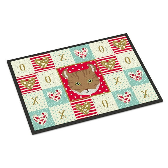 Carolines Treasures CK5121JMAT Highlander Lynx Cat Love Door Mat Indoor Rug or Outdoor Welcome Mat 24x36 Doormat 36"L x