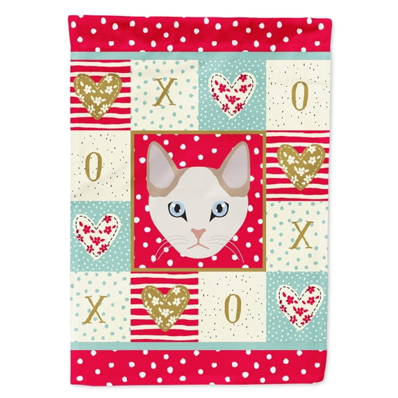 Carolines Treasures CK5125CHF Korean Bobtail Cat Love Flag Canvas House Size Large multicolor