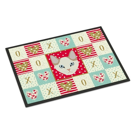 Korean Bobtail Cat Love Door Mat
