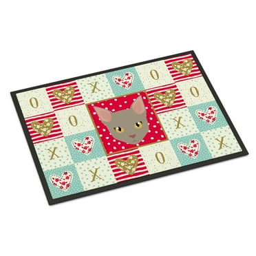 Carolines Treasures CK5130MAT Malayan Cat Love Door Mat Indoor Rug or Outdoor Welcome Mat 18x27 Doormat 27"L x 18"W