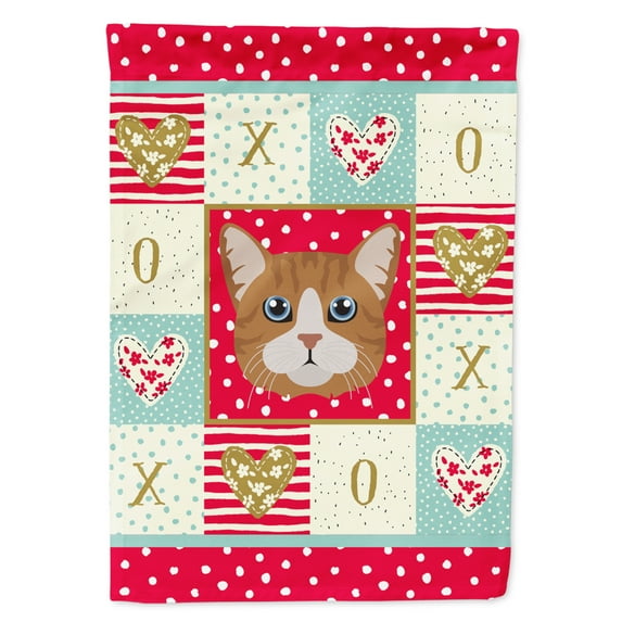 Carolines Treasures CK5132CHF Manx Cat Love Flag Canvas House Size Large multicolor