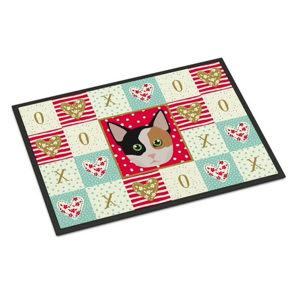 Carolines Treasures CK5134JMAT Munchkin Cat Love Door Mat Indoor Rug or Outdoor Welcome Mat 24x36 Doormat 36"L x 24"W