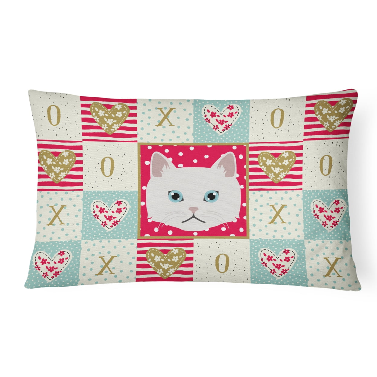 Carolines Treasures CK5135PW1216 Napoleon Cat Love Canvas Fabric Decorative Pillow, Red, 12H x16W, multicolor