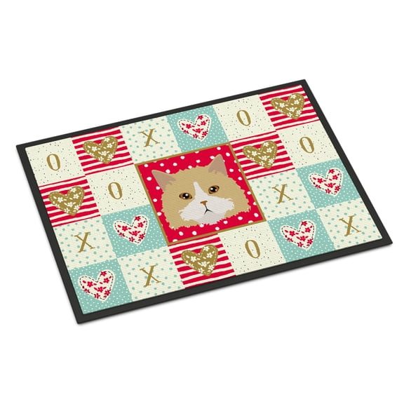 Carolines Treasures CK5140MAT Oregon Rex Cat Love Door Mat Indoor Rug or Outdoor Welcome Mat 18x27 Doormat 27"L x 18"W