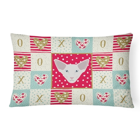 Carolines Treasures CK5142PW1216 Oriental Longhair Cat Love Canvas Fabric Decorative Pillow, Red, 12H x16W, multicolor